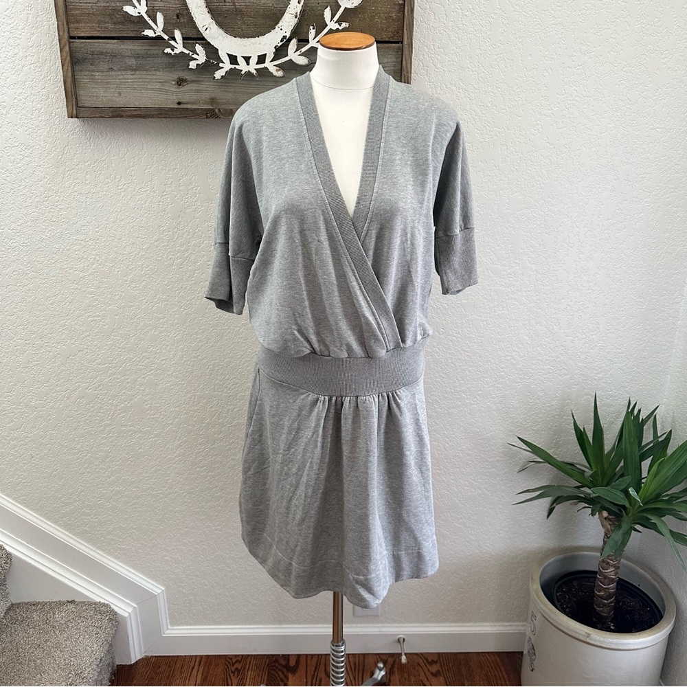 Anthropologie‎ Allihop Gray Drop Waist Sweatshirt Dress Comfy Soft Cozy Medium